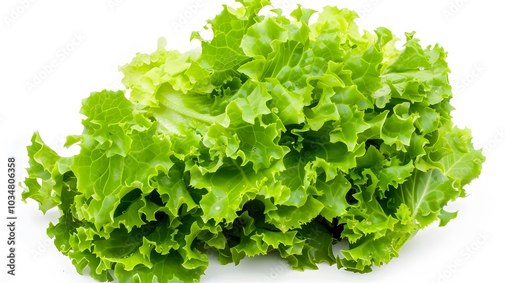 Lettuce on a white background, realistic photographic style, high-resolution digital photography Lettuce on a white background, realistic photographic style, high-resolution digital photography
