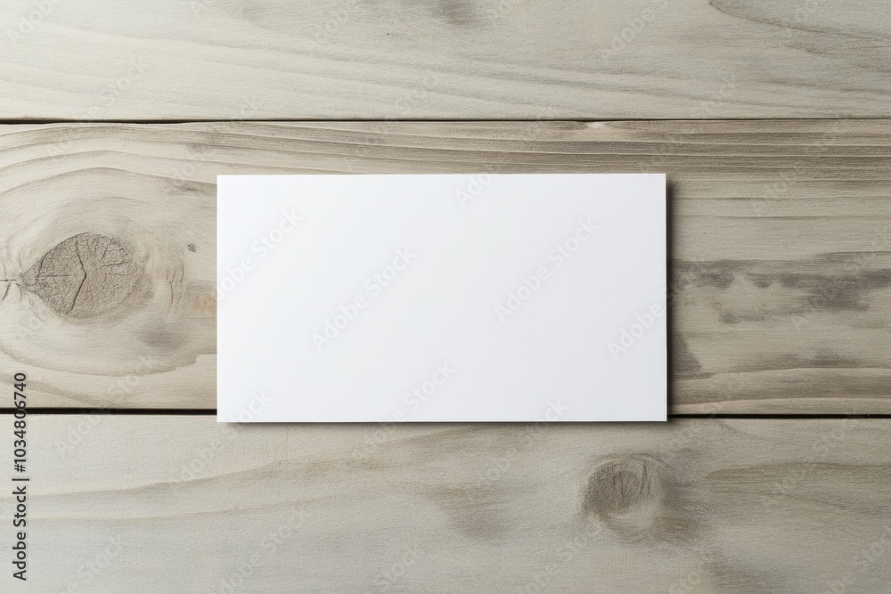 Minimalist White Business Card on Rustic Wooden Surface - Contemporary Corporate Style Minimalist White Business Card on Rustic Wooden Surface - Contemporary Corporate Style