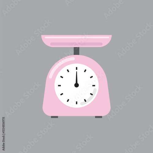 Kitchen scale icon. Kitchen appliances or measuring tool. Vector illustration.