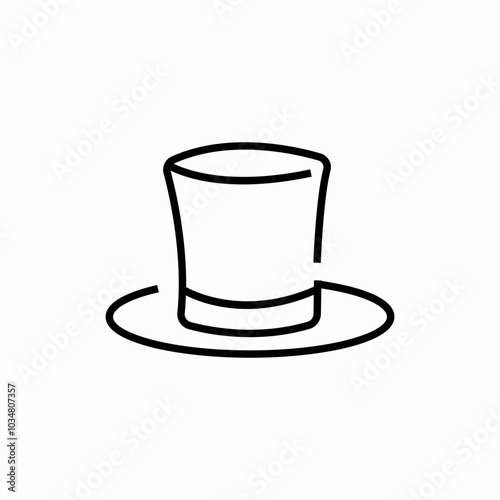 top hat icon sign vector