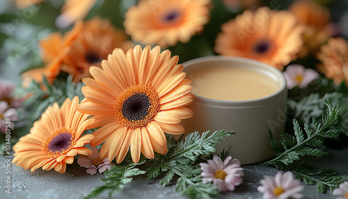 Yellow daisy in vase on rustic wooden table. generated by AI