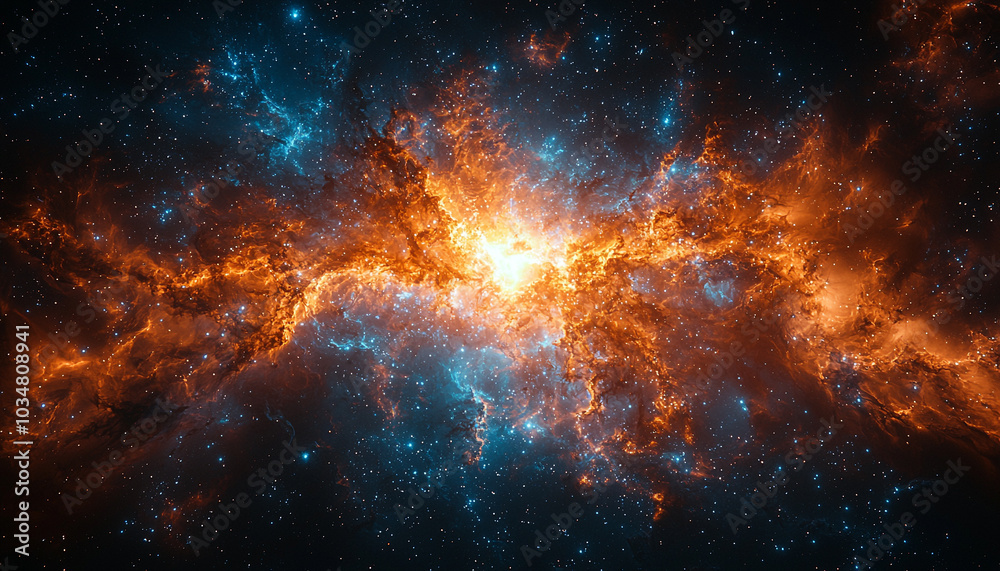 Glowing star field in dark space background nebula generated by AI Glowing star field in dark space background nebula generated by AI