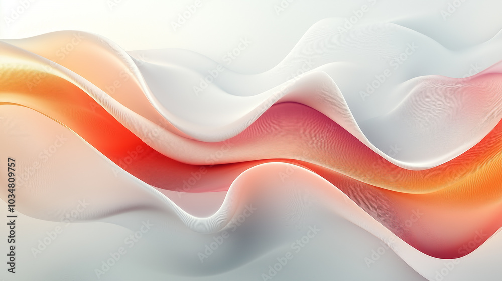 Abstract Background with Wavy Orange, Red, and White Shapes Abstract Background with Wavy Orange, Red, and White Shapes
