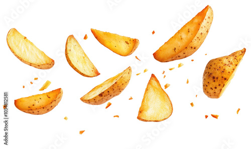 potato fries on transparent background 