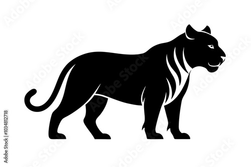 Tiger Silhouette | isolated vector silhouette illustration on white background