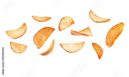 potato fries on transparent background