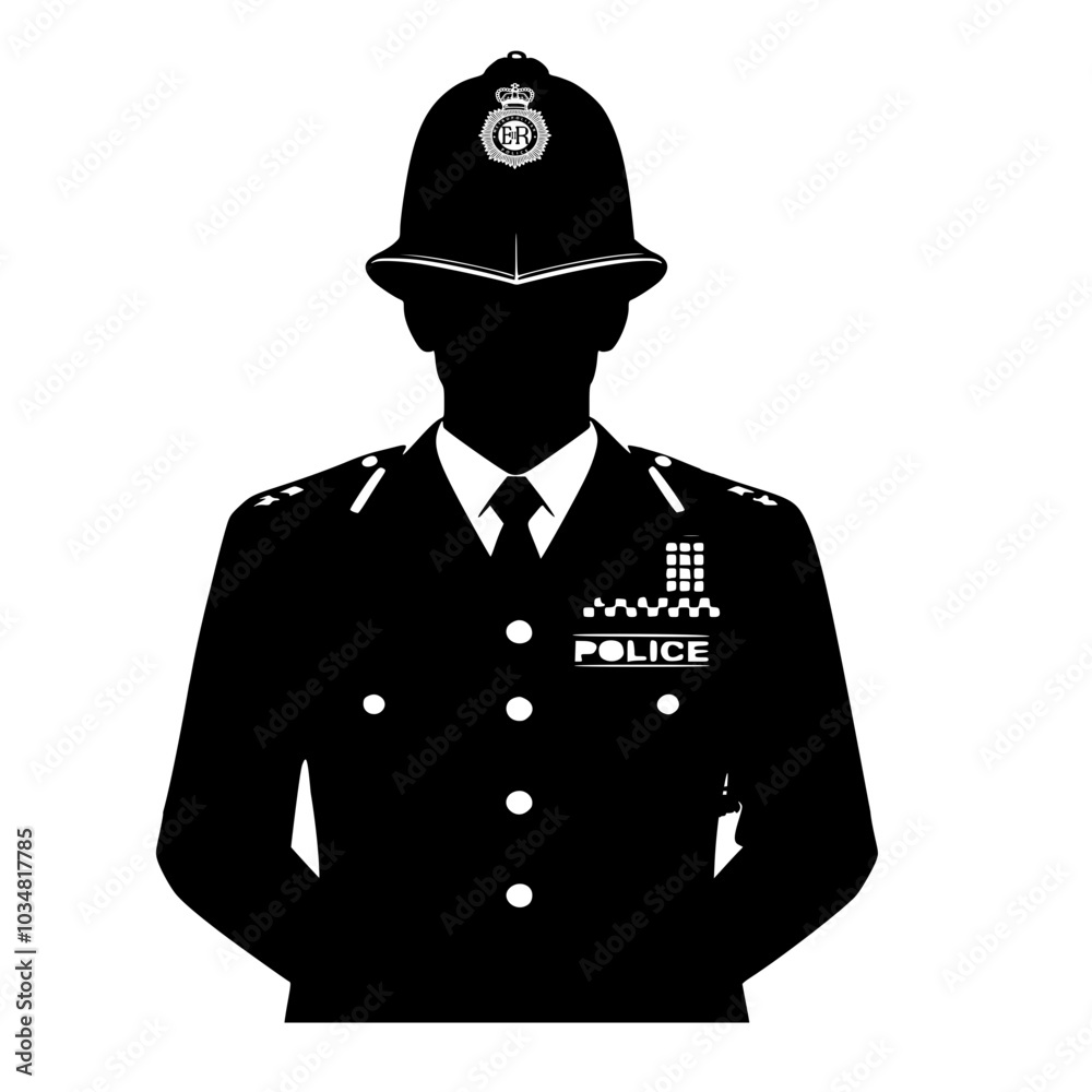 Metropolitan London police officer in uniform