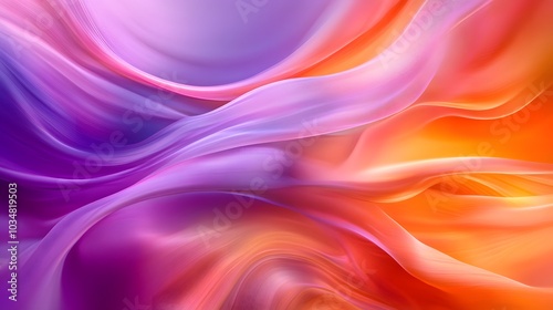 Soft ribbons of color swirling gracefully and intertwining creating a dynamic serene visual