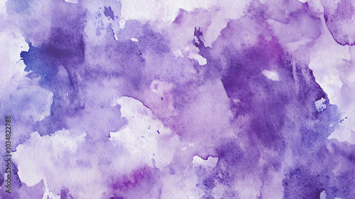 a close-up, top-down view of watercolor texture background: a single lavender watercolor wash applied on flat textured paper
