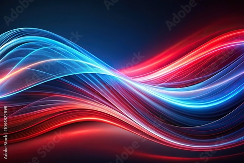 Futuristic abstract background with red and blue wave