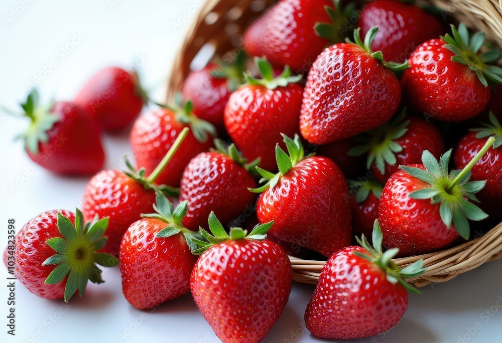 Fresh Strawberries in a Basket . Fresh Strawberries in a Basket .