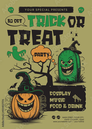 Trick or Treat Halloween Flyer
