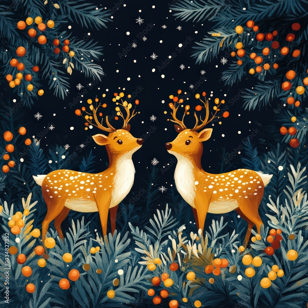 Vector set of Christmas postcards with holiday greetings