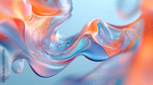 Seamless transitions between flowing liquid shapes creating an abstract dynamic stream