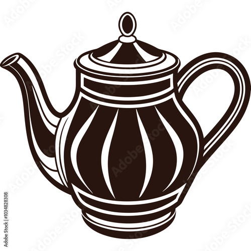 Artistic Tea Pot Vector Graphic.