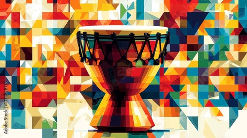 Close-up of Djembe in Pop Art Style photo