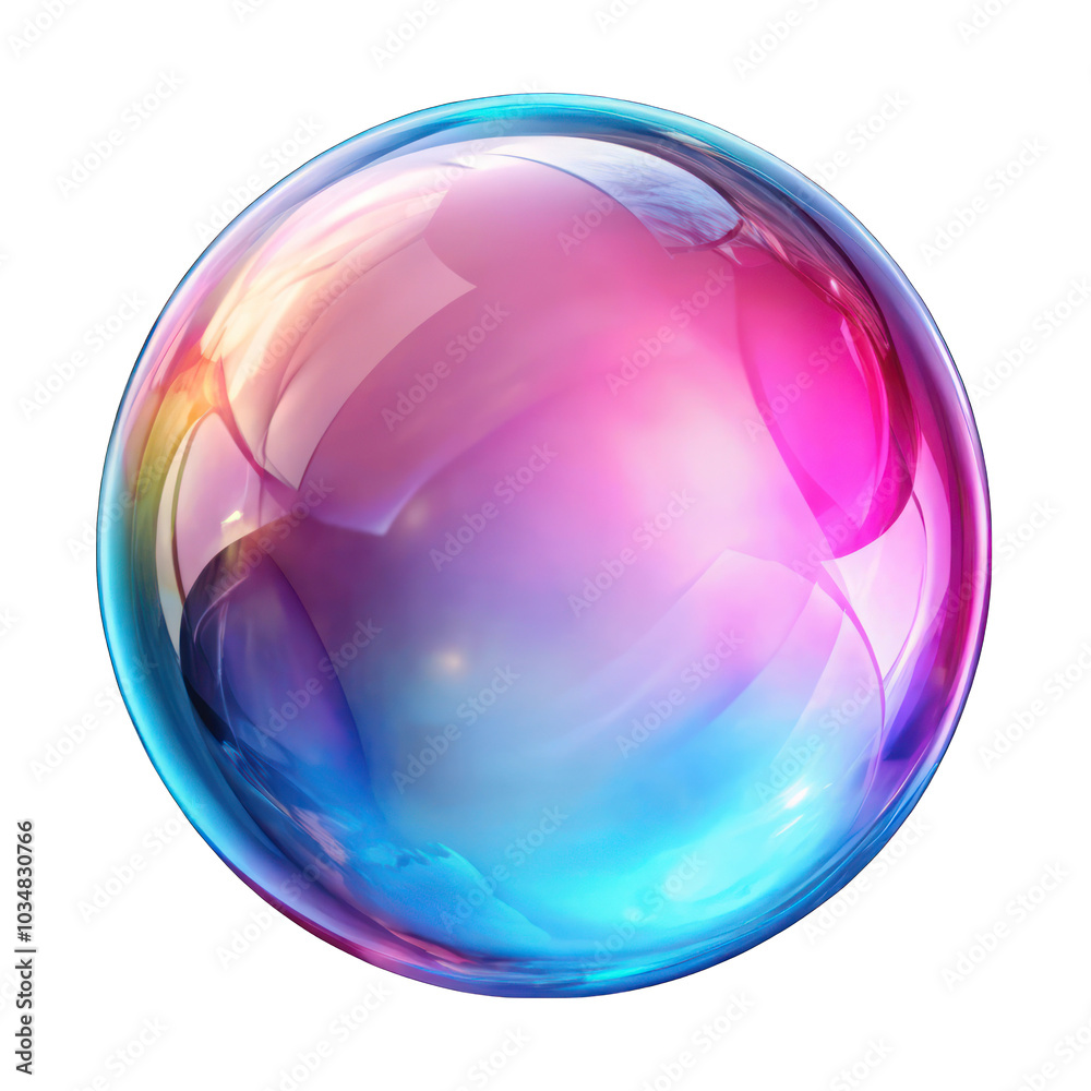 Pink and blue soap bubble isolated on transparent background Pink and blue soap bubble isolated on transparent background