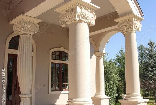 Incorporate decorative columns with artistic carvings or shapes