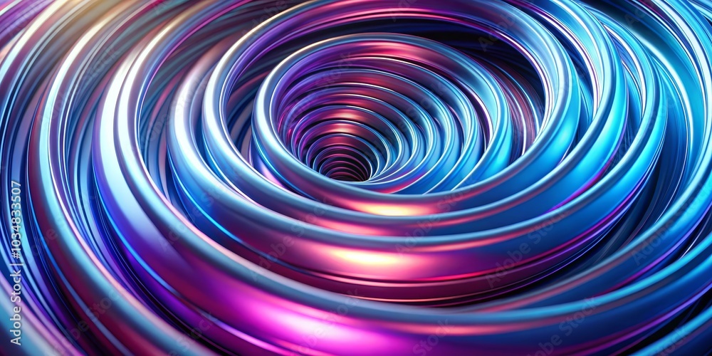 Abstract Circular Pattern with Blue and Pink Color Gradient, Abstract, Circular