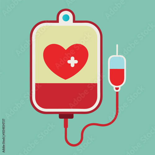 Blood bag heart medicine hemophilia treatment Adobe Illustrator Artwork