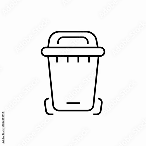 street trash cart icon sign vector