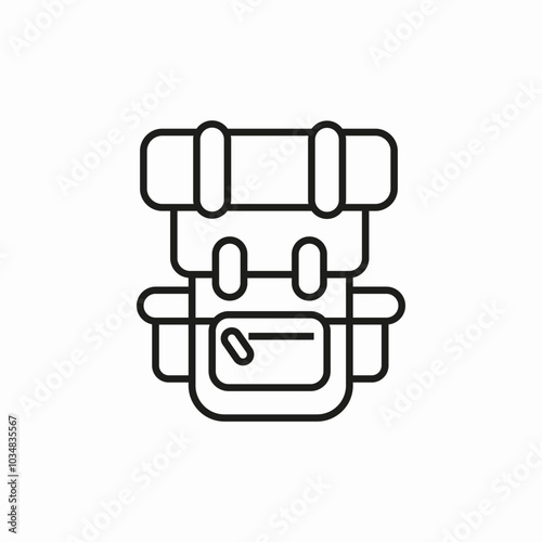 tourist backpack icon sign vector