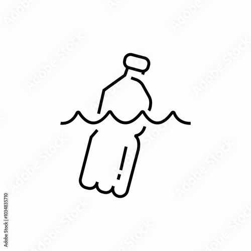 water plastic pollution icon sign vector