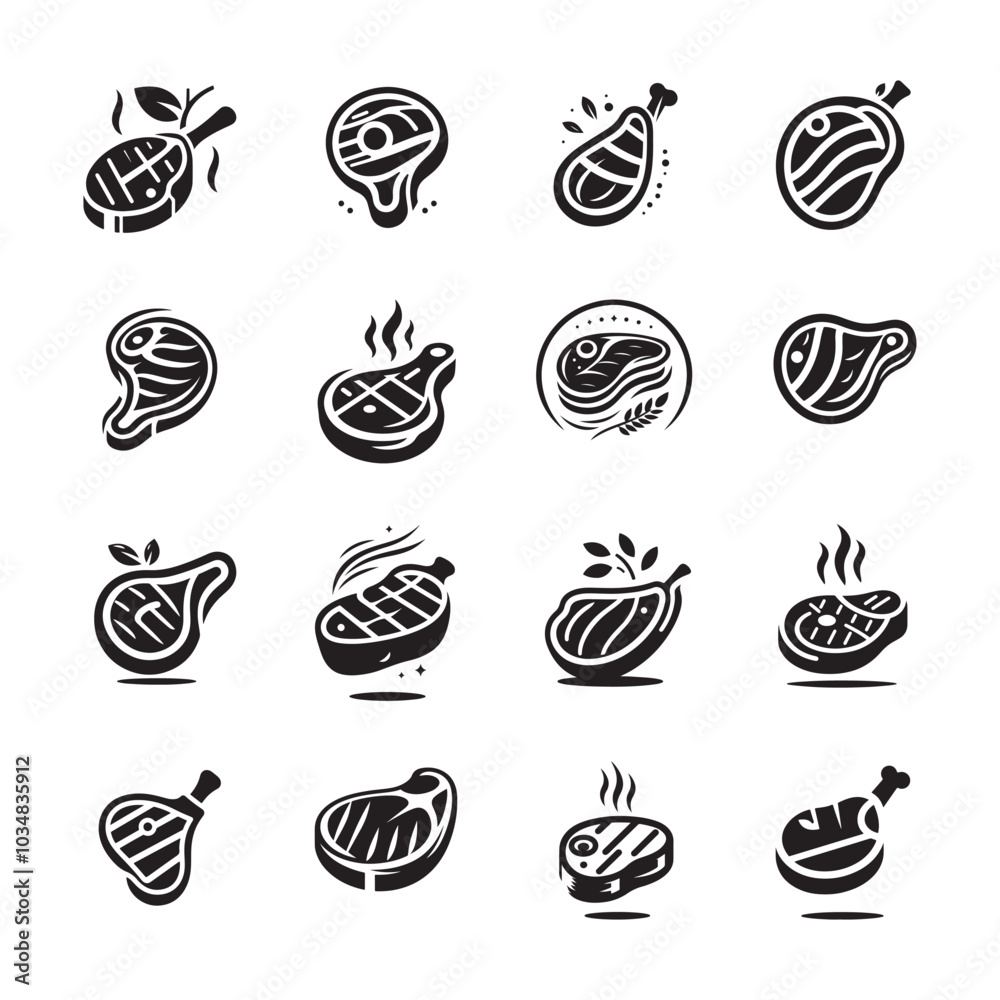 Steak Silhouette Vector Collection – Elegant Designs for Food Branding
Steak Silhouette Vector Collection – Elegant Designs for Food Branding