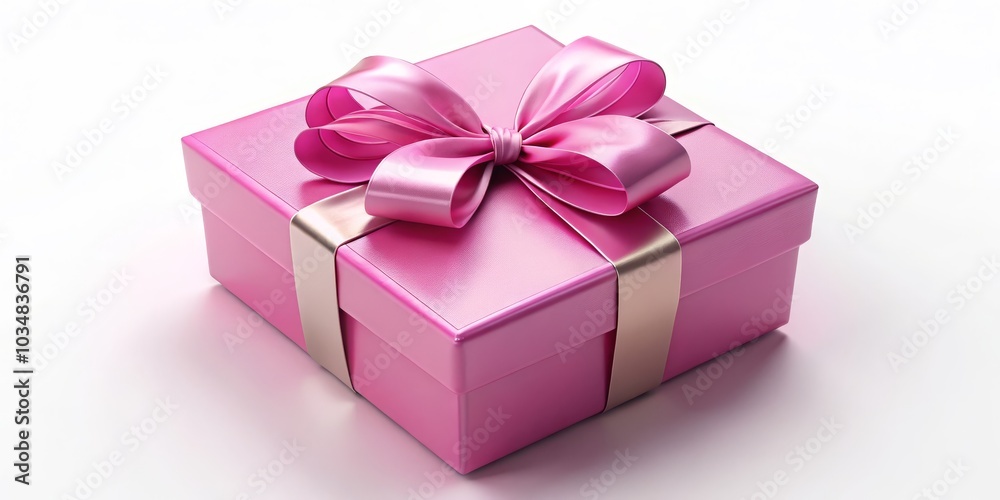 Pink Gift Box with Bow, gift, present Pink Gift Box with Bow, gift, present