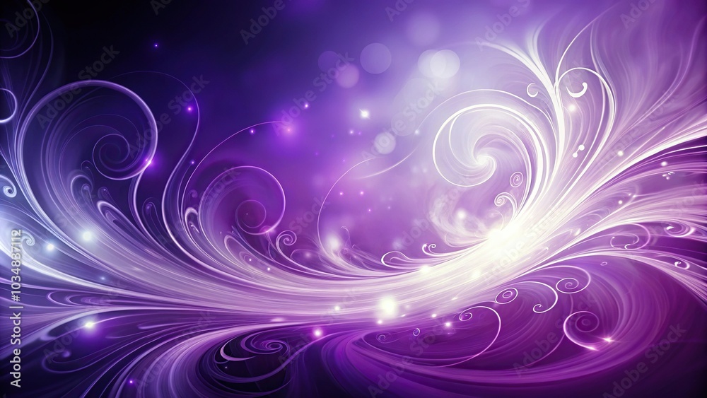 Purple and white swirls in the air on a purple background Purple and white swirls in the air on a purple background