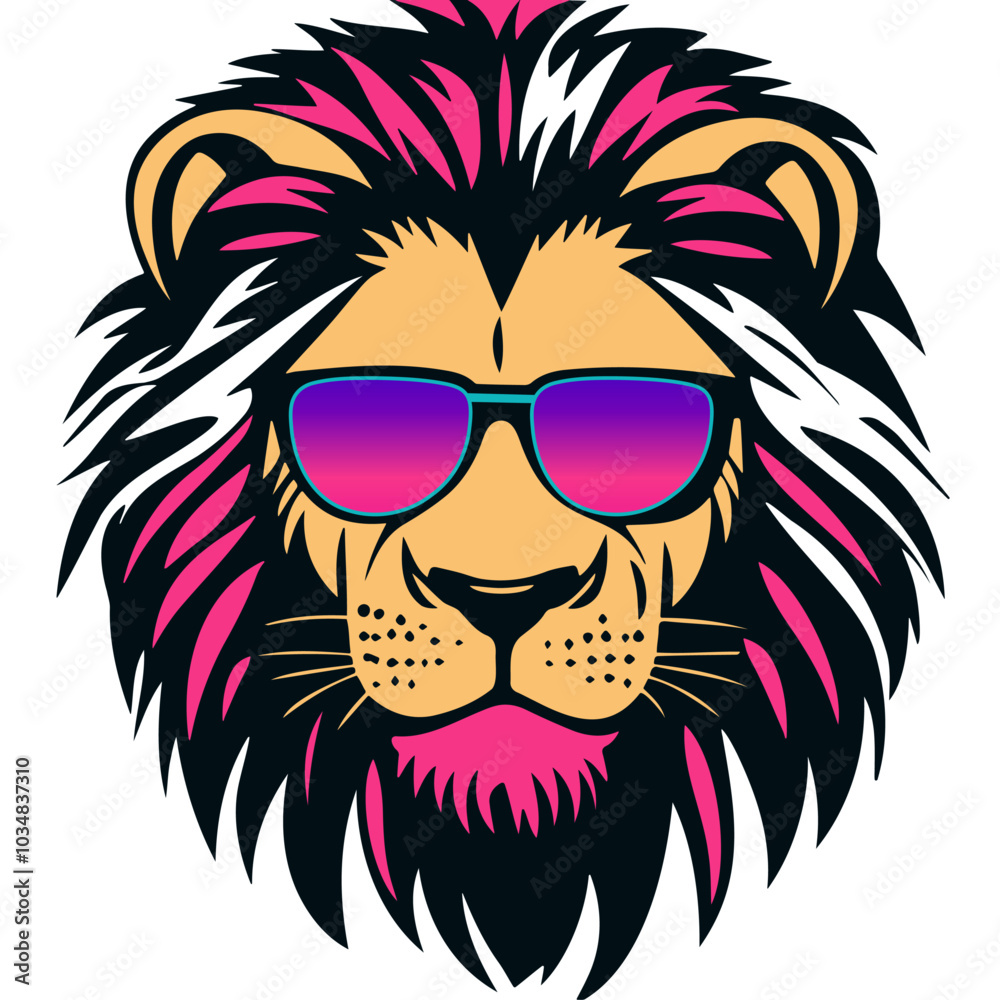 Minimalist vector illustration of a male lion for tattoo tshirt design logo mascot and sticker Minimalist vector illustration of a male lion for tattoo tshirt design logo mascot and sticker