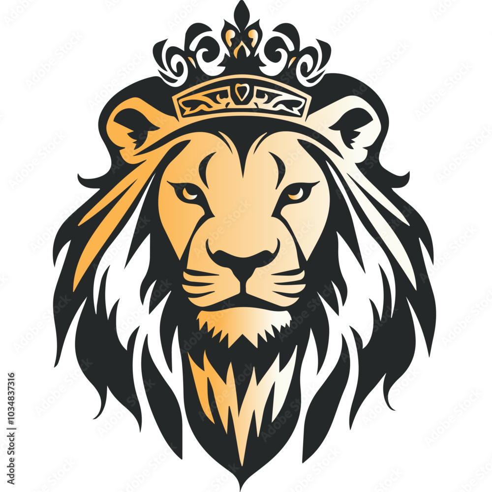 Minimalist vector illustration of a male lion for tattoo tshirt design logo mascot and sticker Minimalist vector illustration of a male lion for tattoo tshirt design logo mascot and sticker