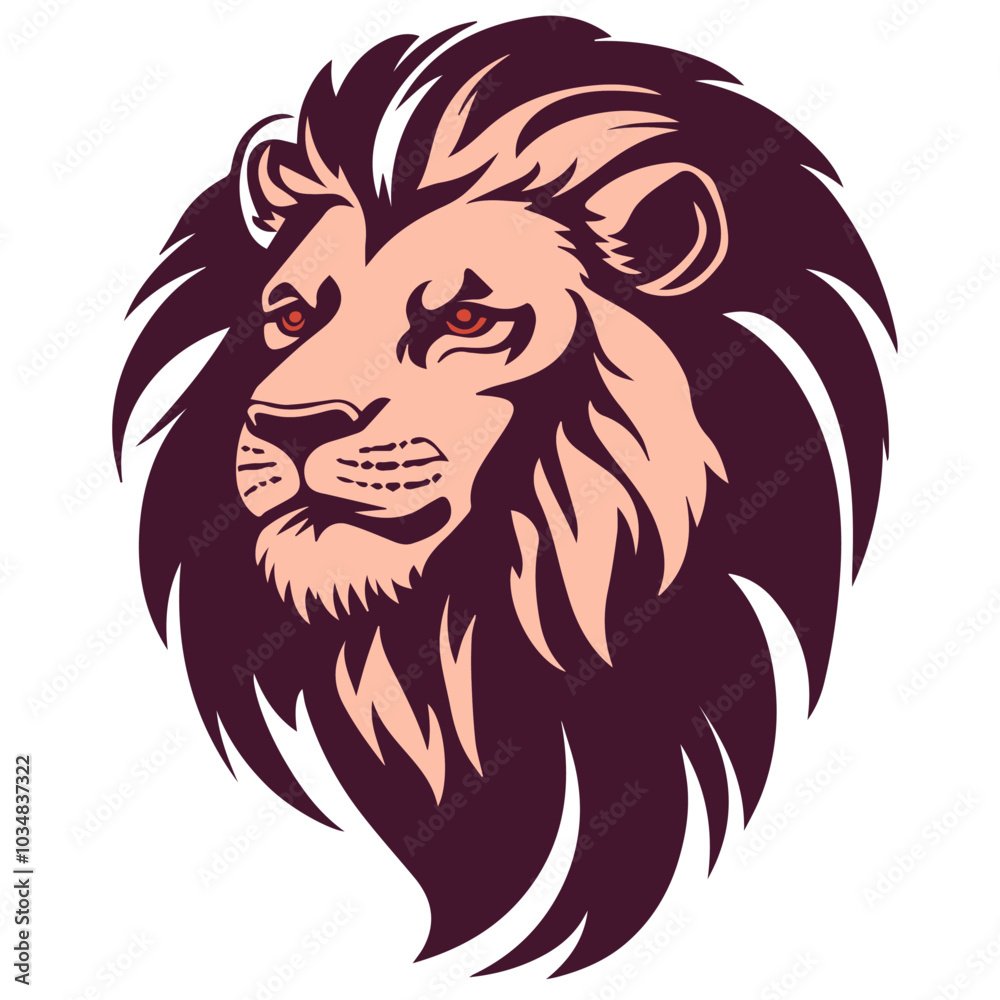 Minimalist vector illustration of a male lion for tattoo tshirt design logo mascot and sticker Minimalist vector illustration of a male lion for tattoo tshirt design logo mascot and sticker