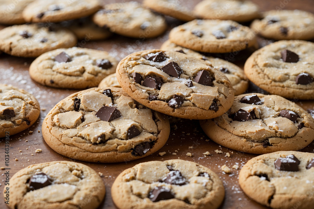 Broken cookies piled up on the table Broken cookies piled up on the table