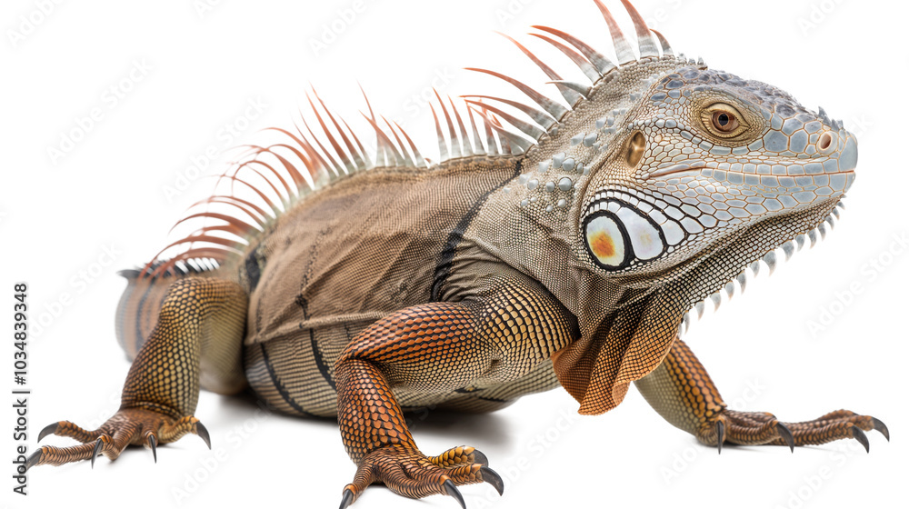 Colorful Iguana on Tree Branch Colorful Iguana on Tree Branch