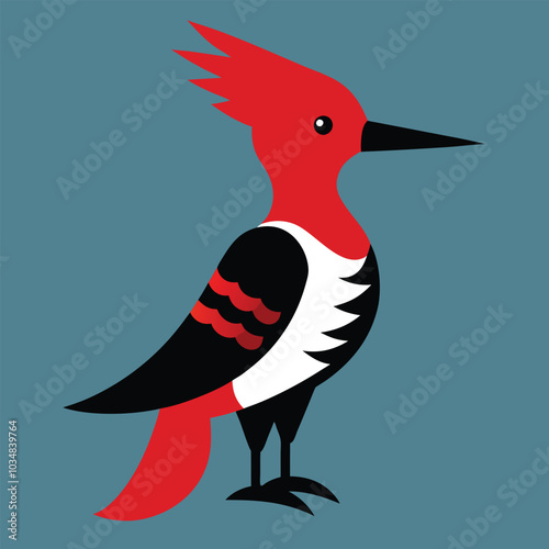 Funny northern flicker Adobe Illustrator Artwork
