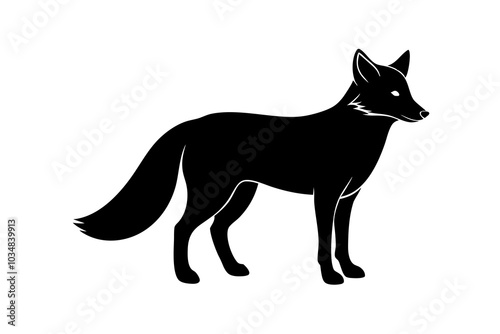 Fox Silhouette | isolated vector silhouette illustration on white background