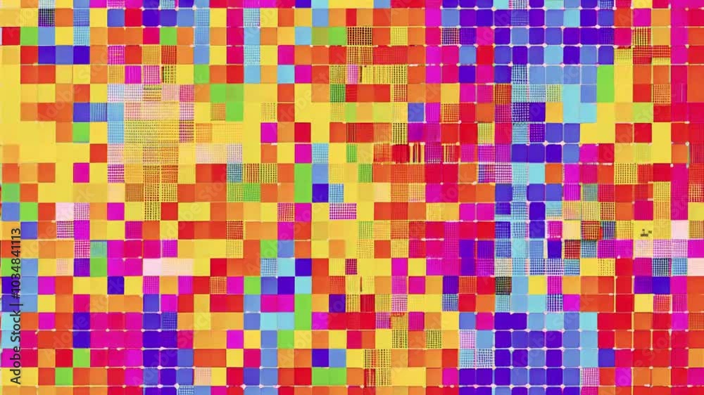 Abstract colorful pixelated pattern with a grid overlay, bright and vibrant. Abstract colorful pixelated pattern with a grid overlay, bright and vibrant.