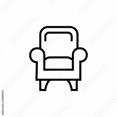 armchair seat icon sign vector