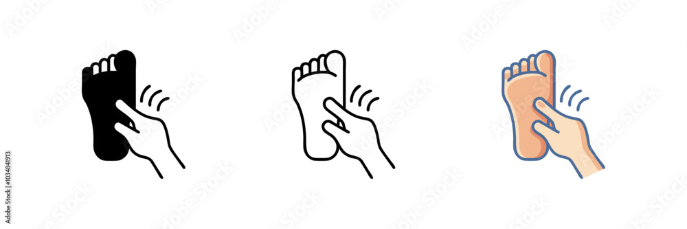 Obraz premium Vector icon of a foot massage, representing relaxation and wellness treatments.