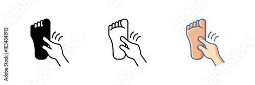 Vector icon of a foot massage, representing relaxation and wellness treatments.