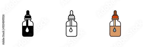Vector icon of an essential oil bottle, symbolizing aromatherapy and relaxation.