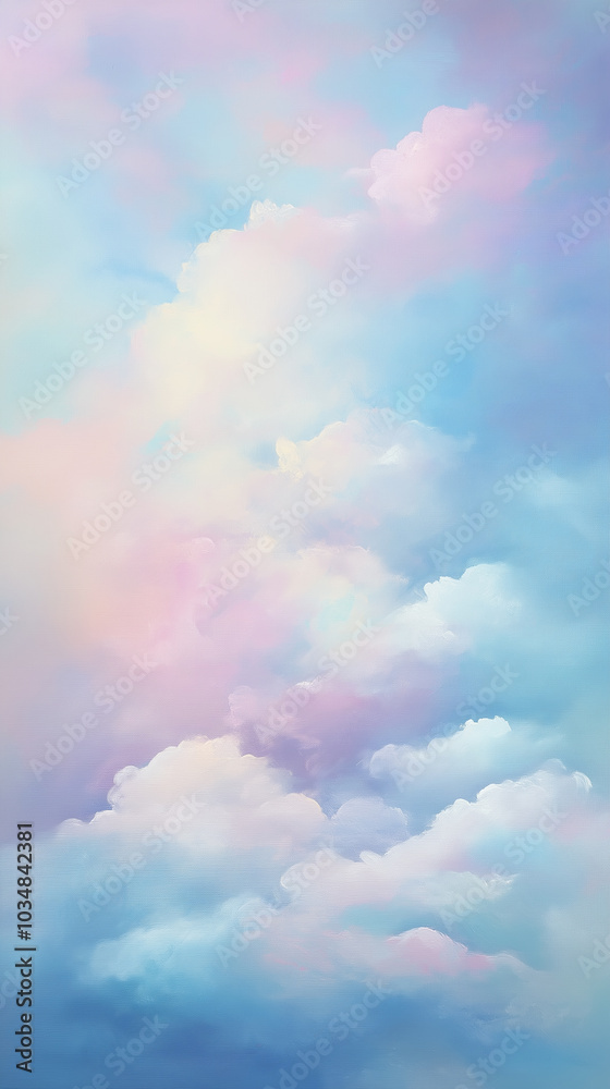 Pastel sky with delicate cloud formations Pastel sky with delicate cloud formations