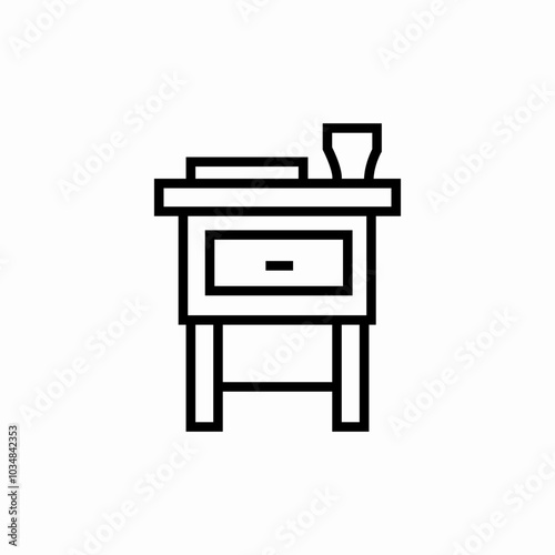 nightstand cabinet icon sign vector