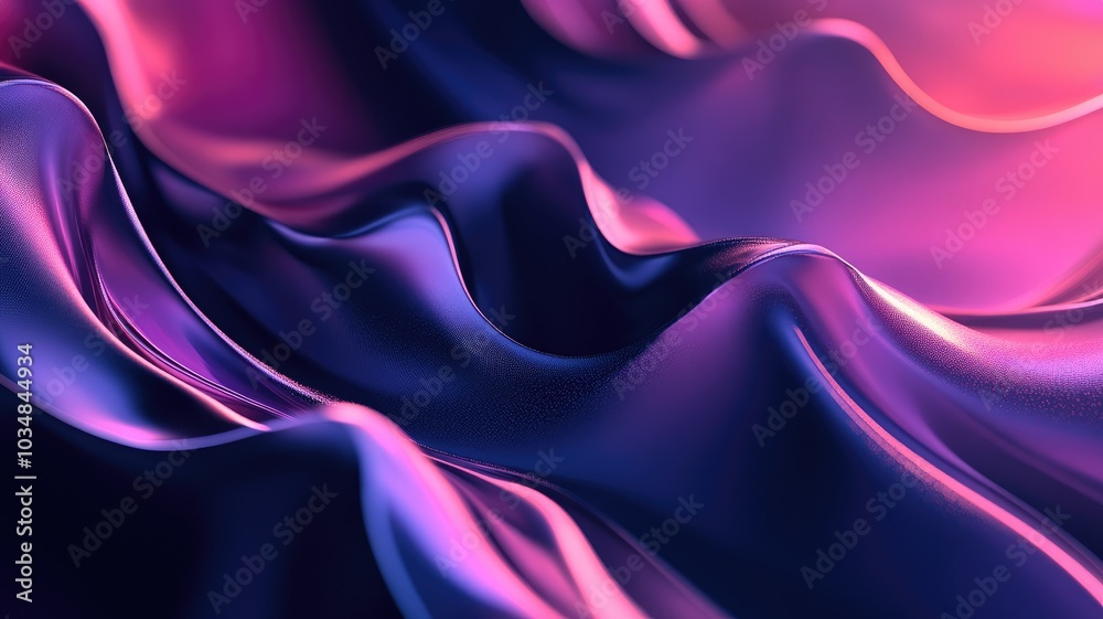 Obraz premium Abstract Wavy Surface with Purple and Pink Gradient