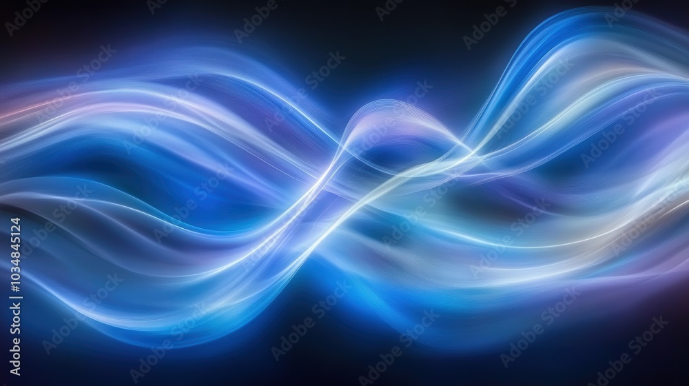 A mesmerizing flow of vibrant blue light waves against a dark backdrop, creating a sense of motion and depth. A mesmerizing flow of vibrant blue light waves against a dark backdrop, creating a sense of motion and depth.