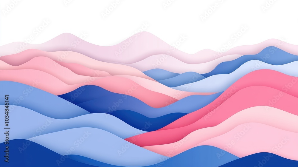 Abstract waves of soft colors blend seamlessly, creating a serene landscape with gentle curves in pastel pinks, blues, and purples. Abstract waves of soft colors blend seamlessly, creating a serene landscape with gentle curves in pastel pinks, blues, and purples.