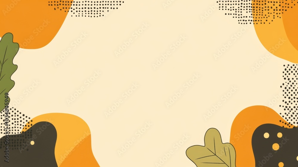 A vibrant, abstract background featuring orange shapes and green leaves, creating a cheerful, autumn-inspired design. A vibrant, abstract background featuring orange shapes and green leaves, creating a cheerful, autumn-inspired design.