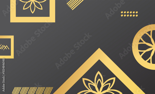 Black gold gradient shapes and elements for your design