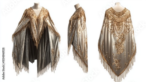 Ultra detailed, photorealistic fashion design sketch of a dramatic floor-length cape